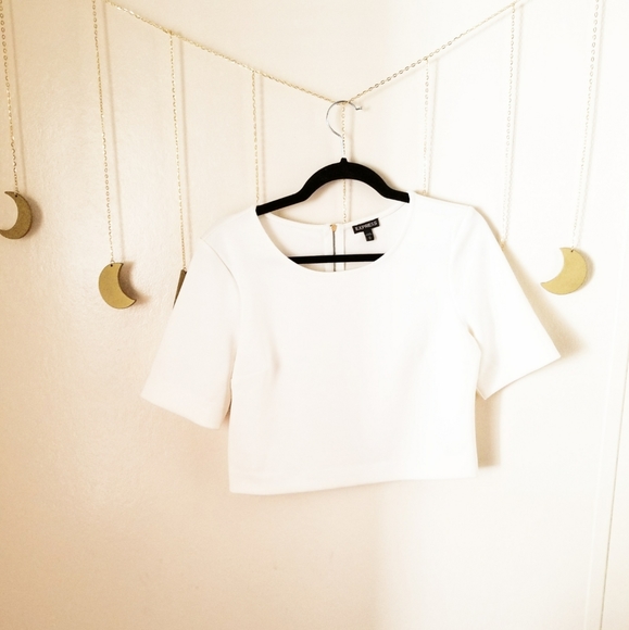 Express Tops - Express Ivory Crop Top